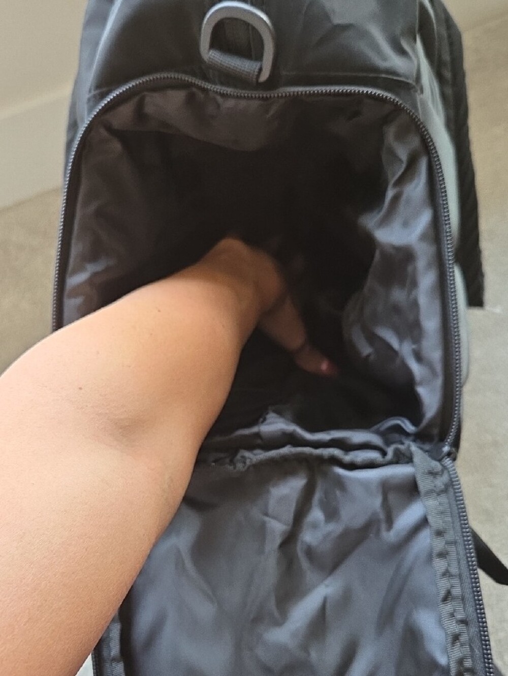 Black Quilted Duffel Tote Bag - Picture 7 of 12